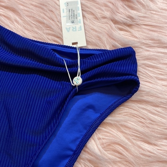 NWT Frankie’s Bikini Jenna Rib High Waist Bikini Bottom in Cerulean sz M - Picture 6 of 12